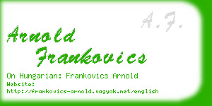 arnold frankovics business card